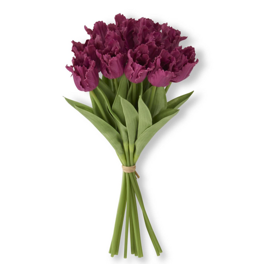 13" Fuchsia Real Touch Parrot Tulip Bundle