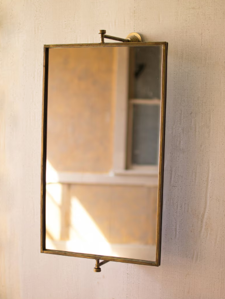 Brass Rotating Wall Mirror