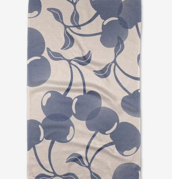 Blue Cherry Tea Towel