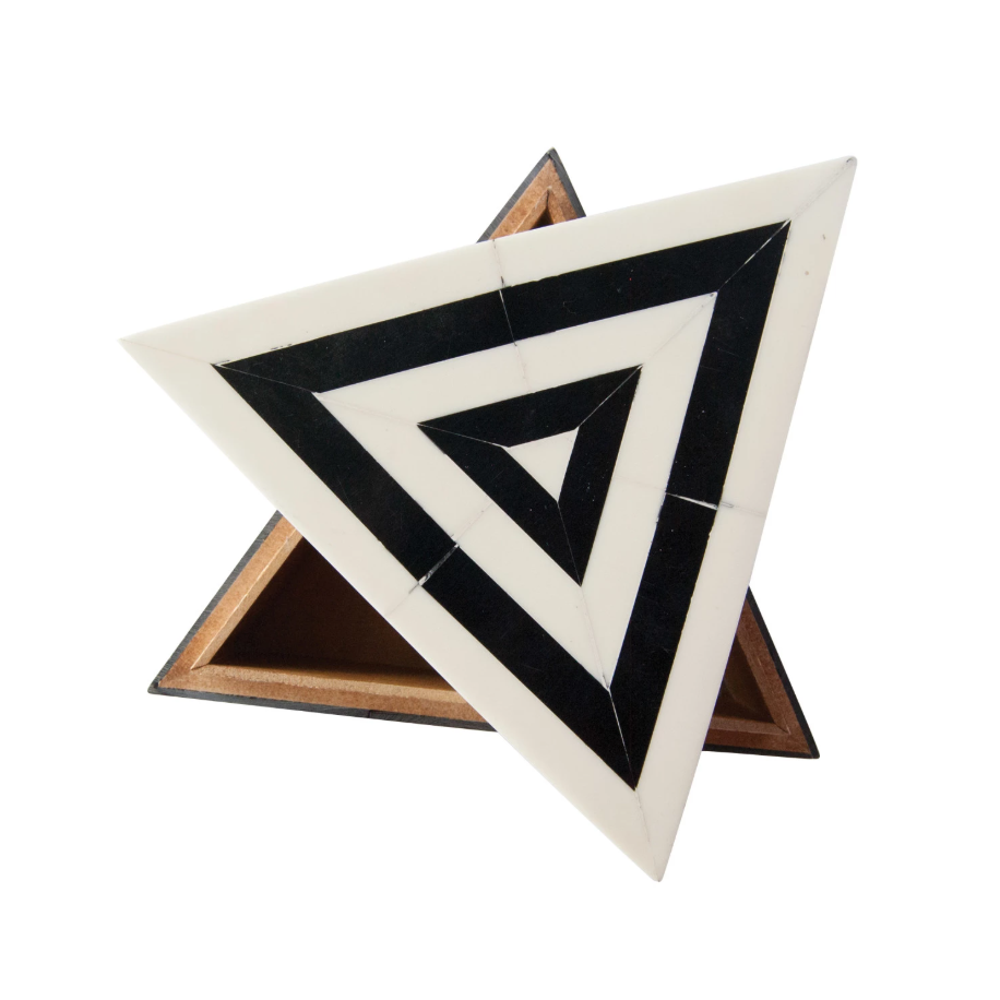 MDF & Resin Triangular Striped Box