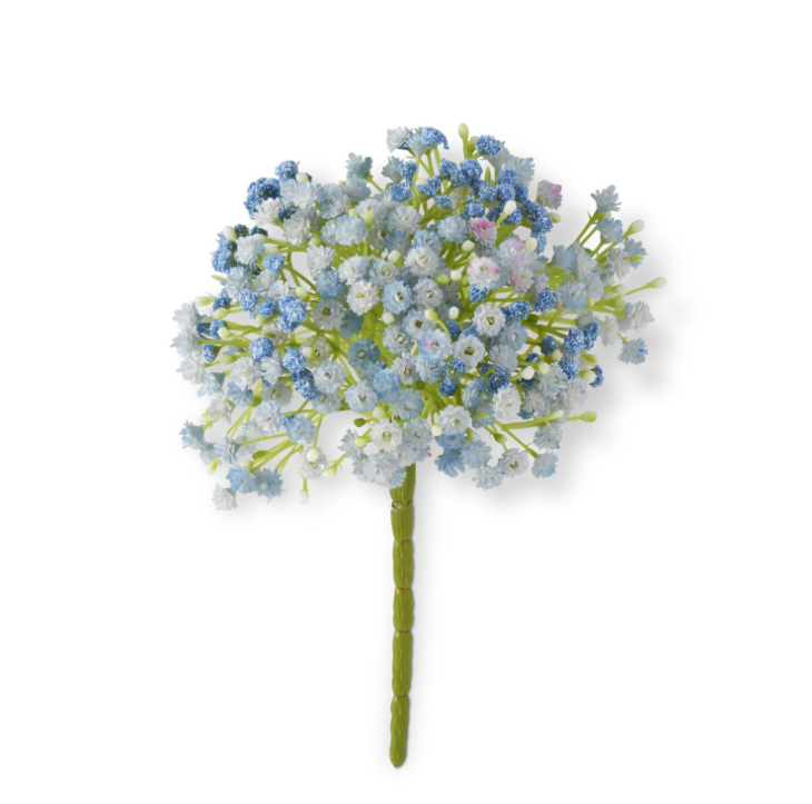 9 Inch Blue Babys Breath Pick