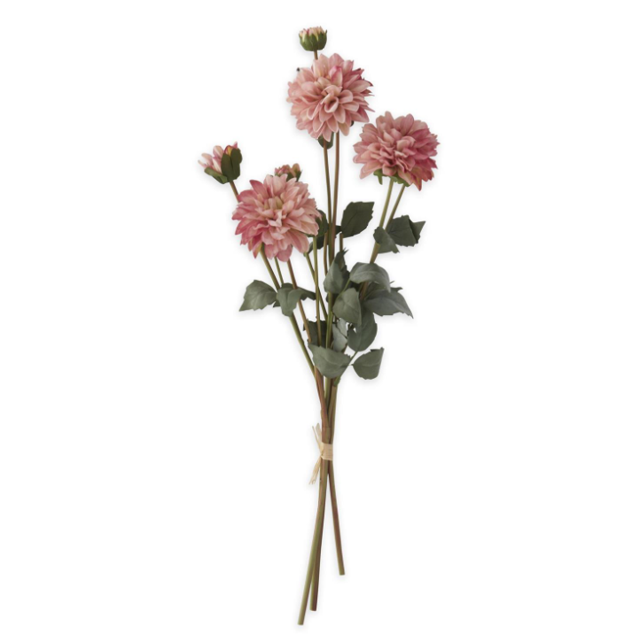 23" Pink Faux Dried Dahlia Bundle