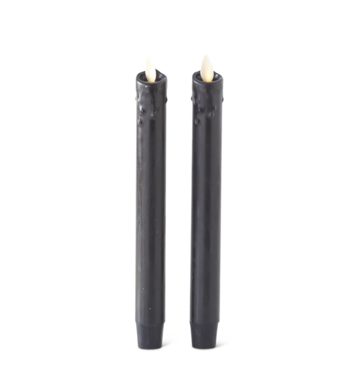 9.5" Black Drip Wax Luminara Taper
