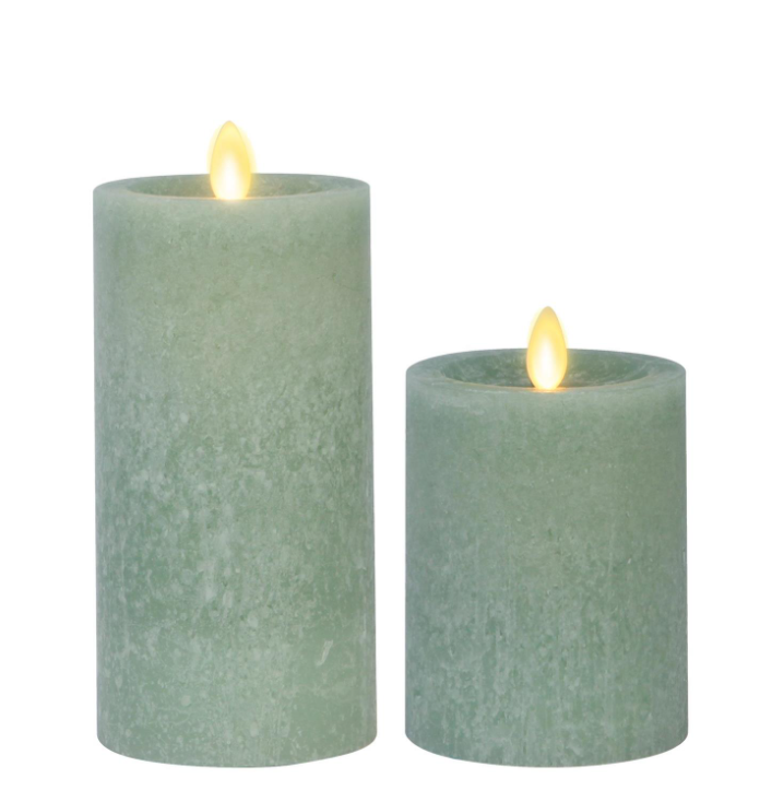 L - Iceberg Green Seaglass Wax Pillar