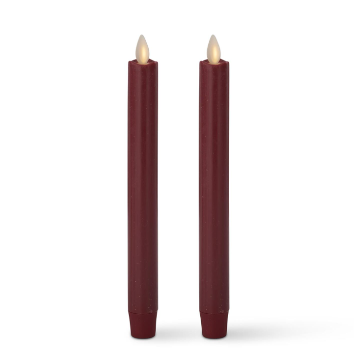 9.5" Burgundy Wax Luminara Taper