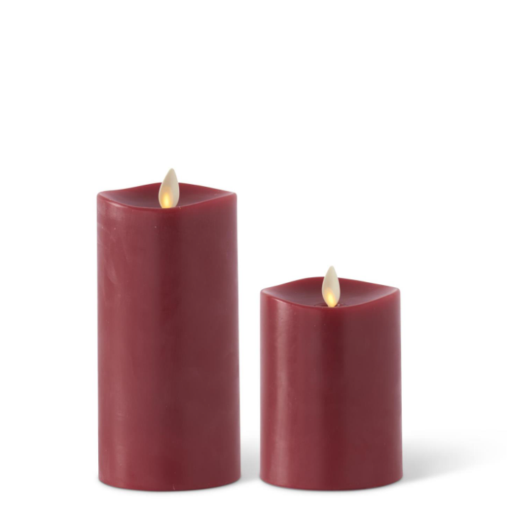 S - Burgundy Wax Pillar