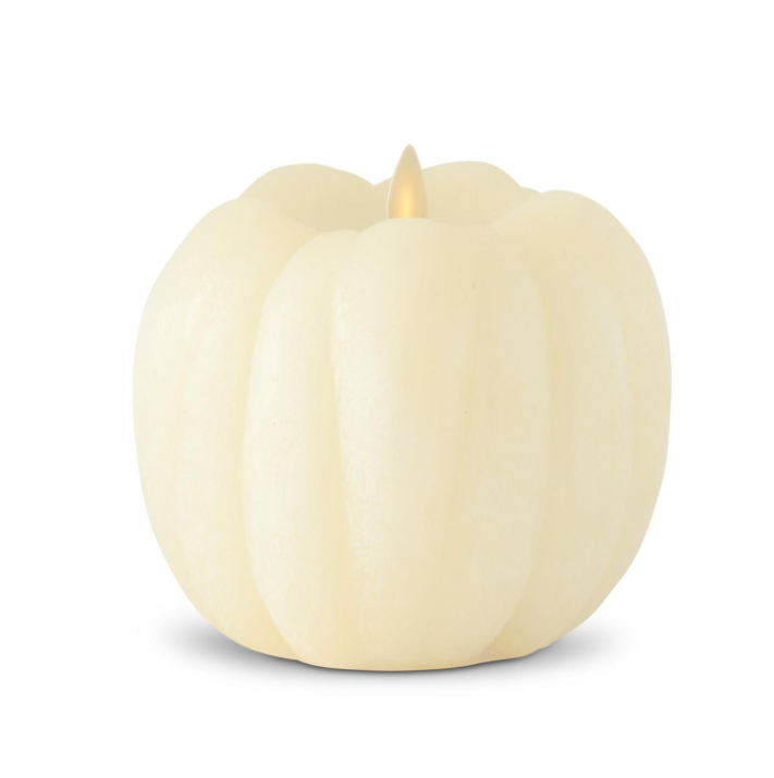 4.5" White Wax Pumpkin Luminara Candle