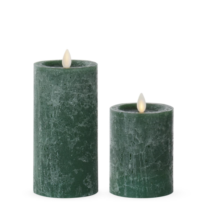 SM - Dark Green Wax Luminara Pillar