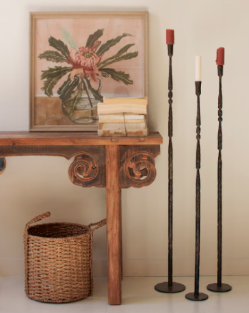 40.25" Tall Forged Iron Taper Candle Holder