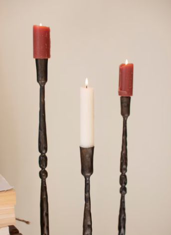 40.25" Tall Forged Iron Taper Candle Holder