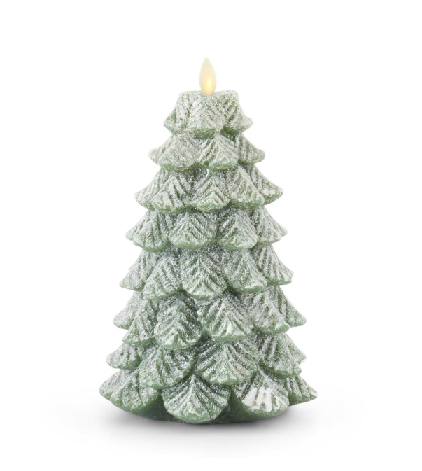 8.5" Green Snowy Luminara Tree