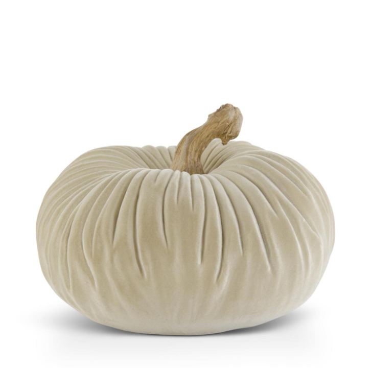 3" Taupe Velvet Pumpkin