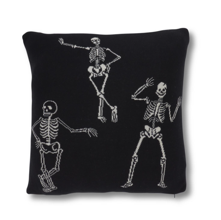 20" Cotton Knit Skeleton Pillow