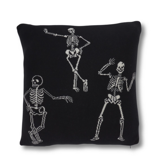 20" Cotton Knit Skeleton Pillow
