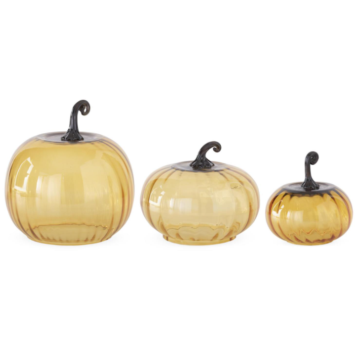 LG - Amber Glass Pumpkin Cloche