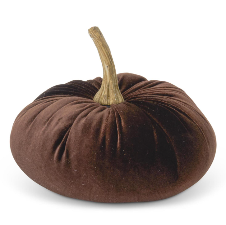 6" Burgundy Velvet Stuffed Pumpkin
