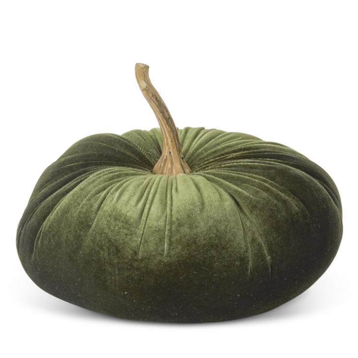 6" Green Velvet Stuffed Pumpkin