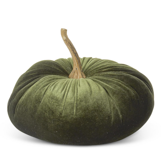 6" Green Velvet Stuffed Pumpkin
