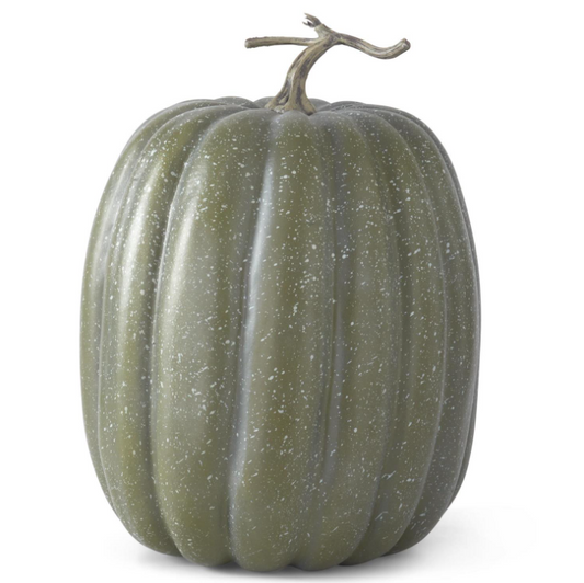 19" Green & Grey Speckled Tall Pumpkin