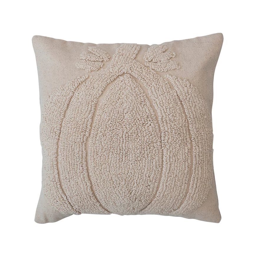 18" Tufted Pillow w/ Pumpkin