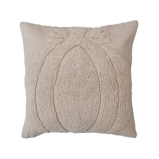 18" Tufted Pillow w/ Pumpkin