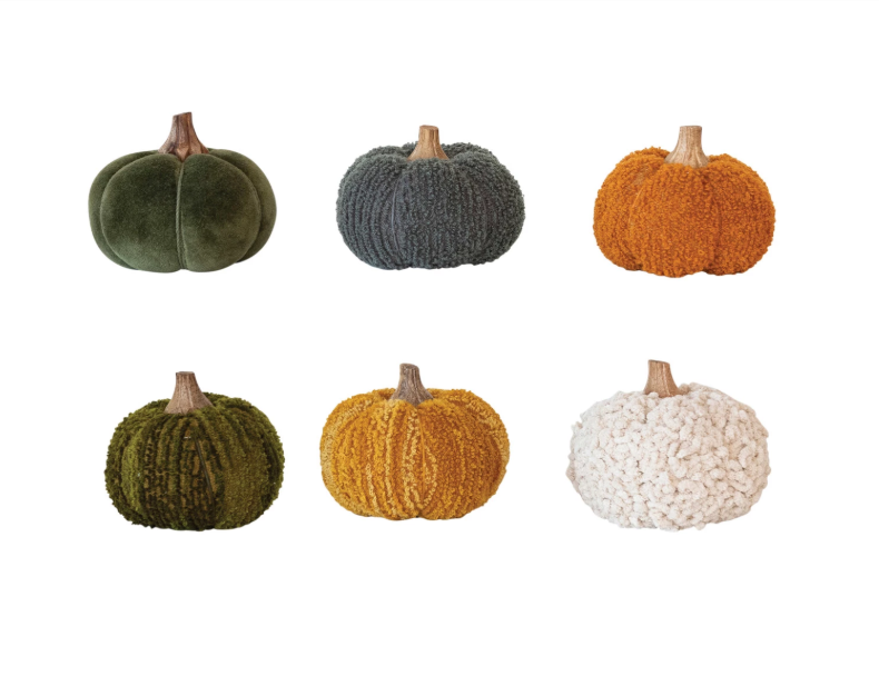 Cotton Blend Bouclé + Velvet Pumpkin