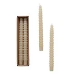Cream Pumpkin Taper Candle - Set of 2