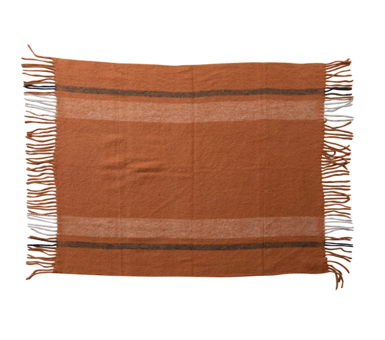 New Zealand Wool Throw w/ Fringe