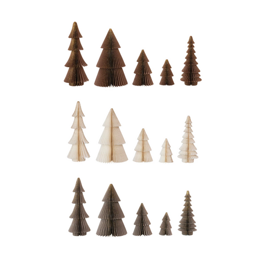 Paper Folding Honeycomb Trees - Set of 5
