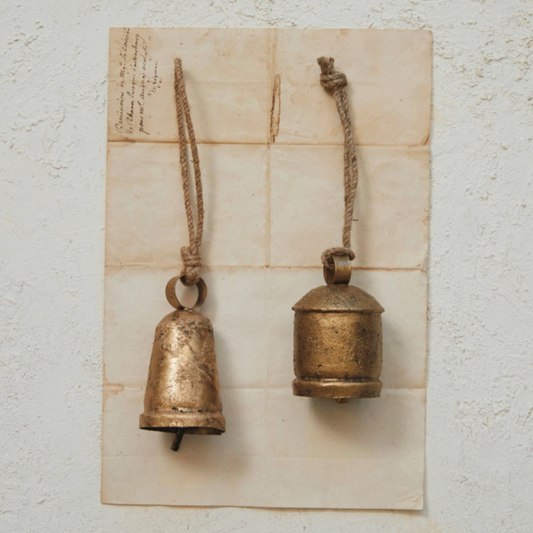 Antique Brass Bell Ornament - 2 Styles