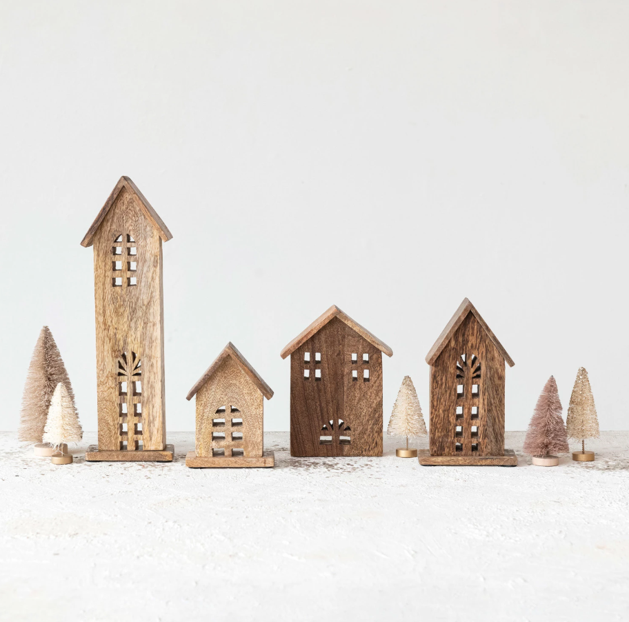 Carved Mango Wood House - LG