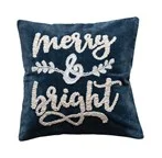18" Merry & Bright Navy Pillow