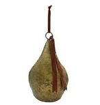 Antique Gold Metal Bell w/ Velvet Ribbon