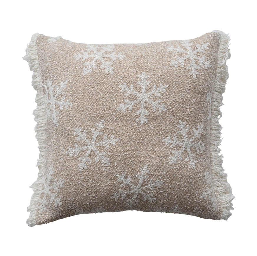 20" Jacquard Two-Sided Pillow w/ Fringe