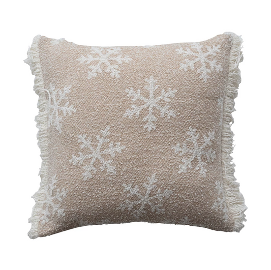 20" Jacquard Two-Sided Pillow w/ Fringe