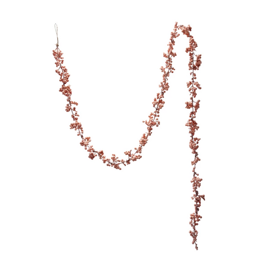 Pink Flocked Foam Ball Garland