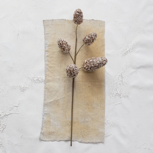 Rose Gold Icy Pinecone Stem w/ Pearls