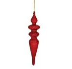 Red Hand-Blown Glass Finial Ornament