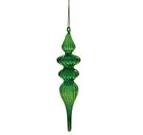 Green Hand-Blown Glass Finial Ornament