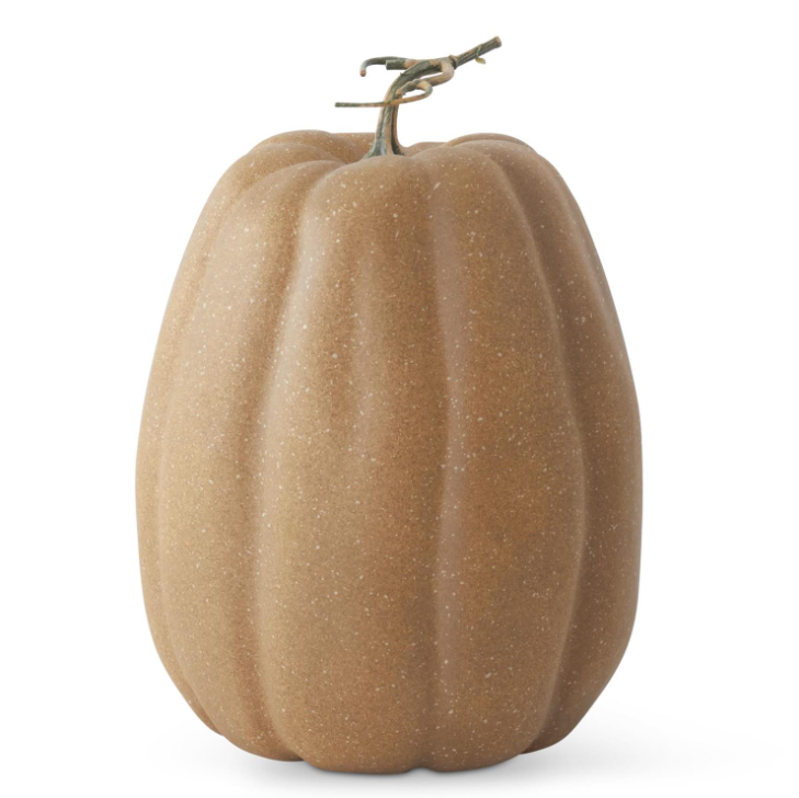 14" Brown / Cream Speckled Pumpkin
