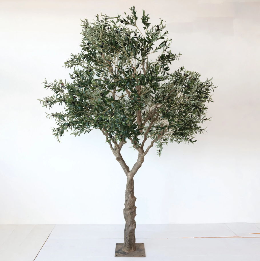 9.8' Faux Olive Tree w/ Metal Base
