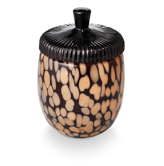 Midnight Pumpkin Glass Acorn Candle