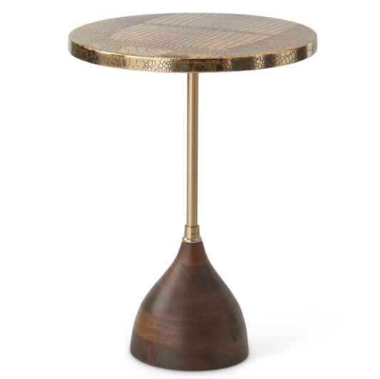 Gold Metal Alligator Skin Drink Table