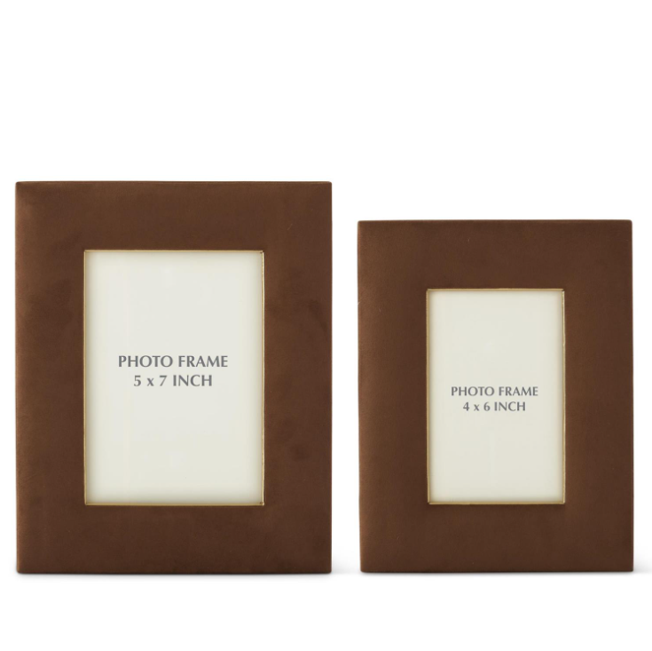 Tan Suede Photo Frame