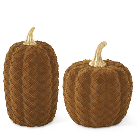 MD - Brown Velvet Flocked Pumpkin