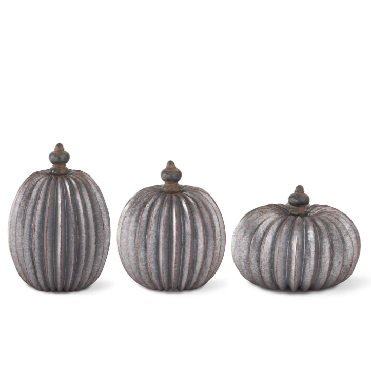 Gray & Copper Accordion Pumpkin