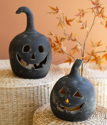 LG Black Clay Jack-O-Lantern
