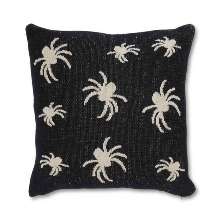 20" Cotton Knit Spider Pillow