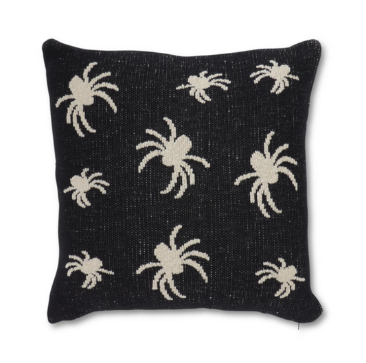 20" Cotton Knit Spider Pillow