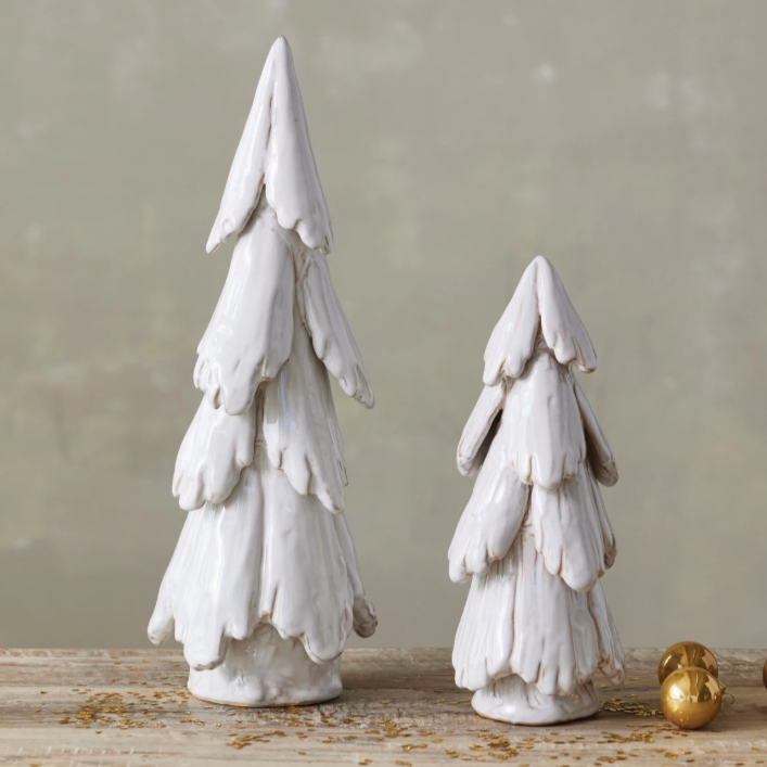 15" Handmade White Stoneware Tree